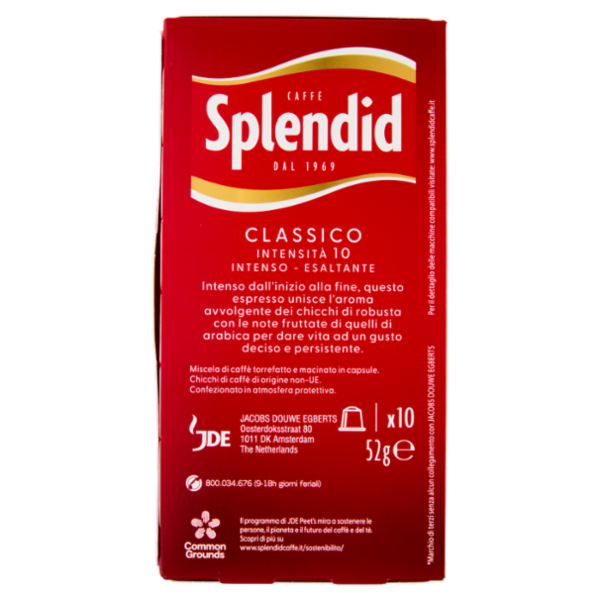 Splendid Classico 10 - 10 Capsule Caffè Compatibili con Macchine Nespresso*® Original 52g