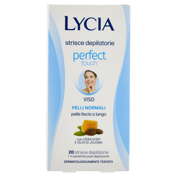 Lycia perfect touch strisce depilatorie Viso Pelli Normali 20 strisce + 4 salviettine
