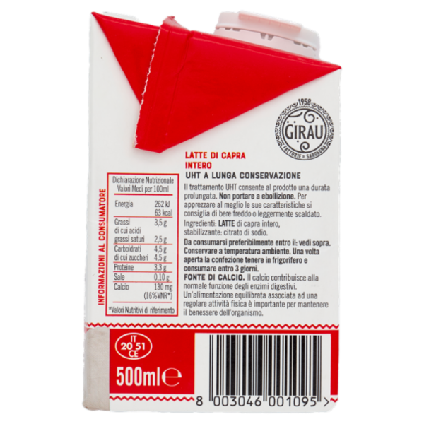 Girau Latte di Capra Intero 500 ml