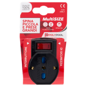 Polypool MultiSize Spina 10A, 2 Prese 10/16A, 1 Presa Pluristandard 10-16A