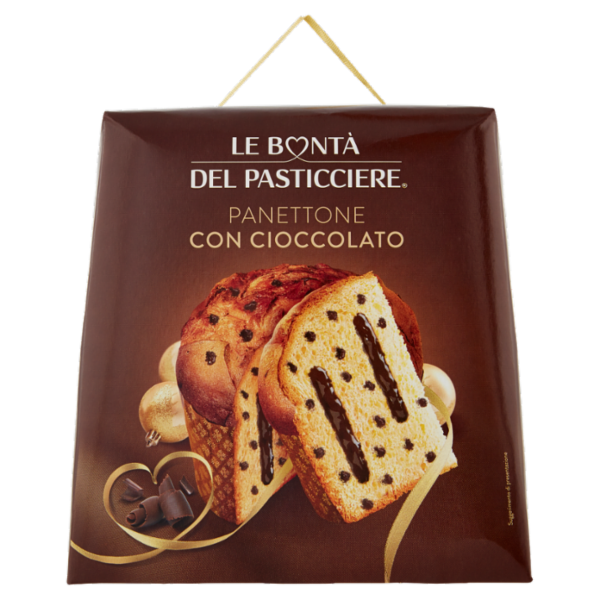 Le Bontà del Pasticciere Panettone con Gocce Cioccolato con Farcitura 750 g