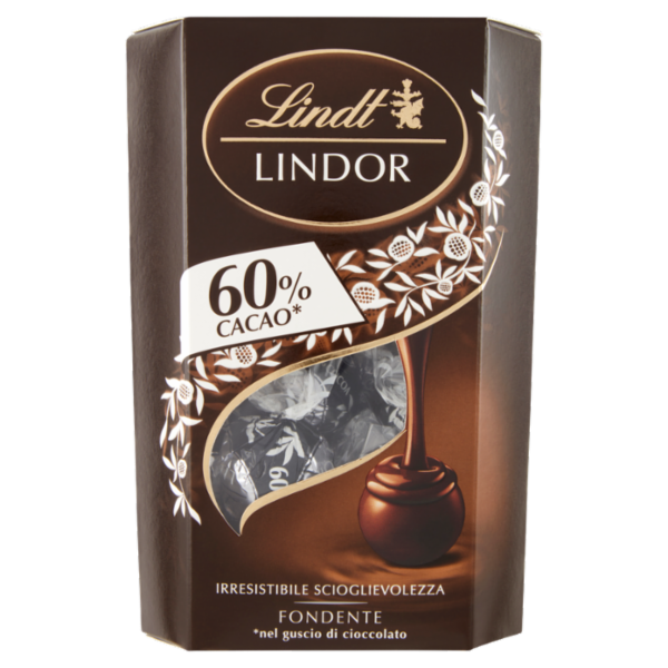 Lindt Cioccolatini Lindor Cioccolato extra fondente Scatola 60% 200 g