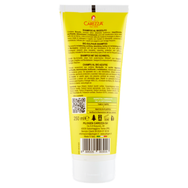 Pilogen Carezza Linea Supersapone Tabiano Shampoo al Biozolfo 250 ml
