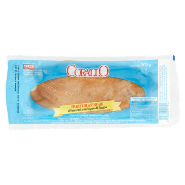 Corallo Filetti di Aringhe affumicati con legno di faggio 200 g