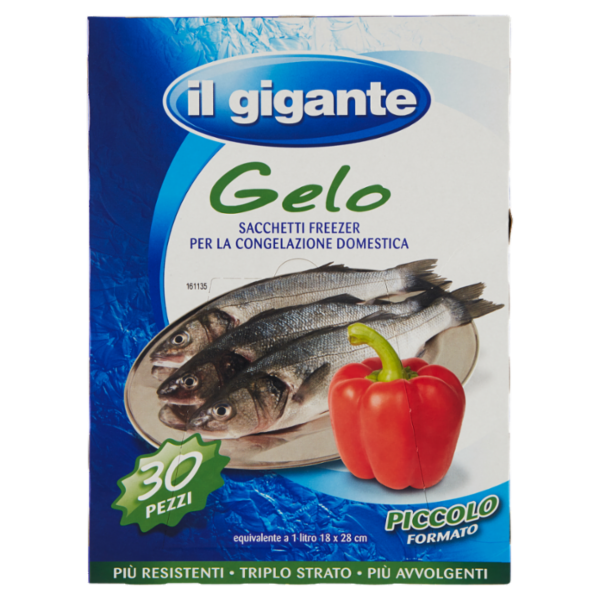 IL GIGANTE Gelo Sacchetti Freezer per la Congelazione Domestica Formato Piccolo 30 pz
