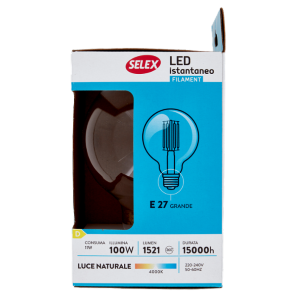 Selex Lampadina Led Filamento Sfera E27 11W