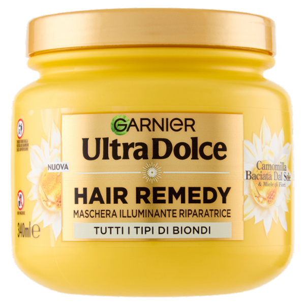 Garnier Ultra Dolce Hair Remedy Maschera Illuminante Riparatrice, per Capelli Biondi, 340 ml