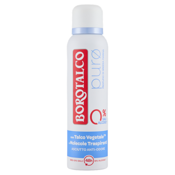 Borotalco purø Profumo di Brezza Marina Deo 0% Sali 150 ml