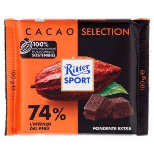 Ritter Sport Cacao Selection 74% L'Intenso Dal Perù Fondente Extra 100 g