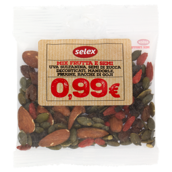 Selex Mix Frutta Secca Sgusciata, Frutta Disidratata e Semi 60 g