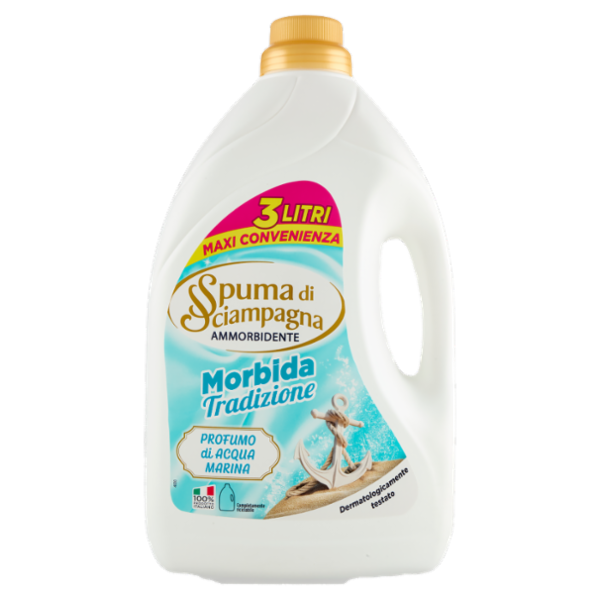 Spuma di Sciampagna Ammorbidente Morbida Tradizione Profumo di Acqua Marina 3000 ml