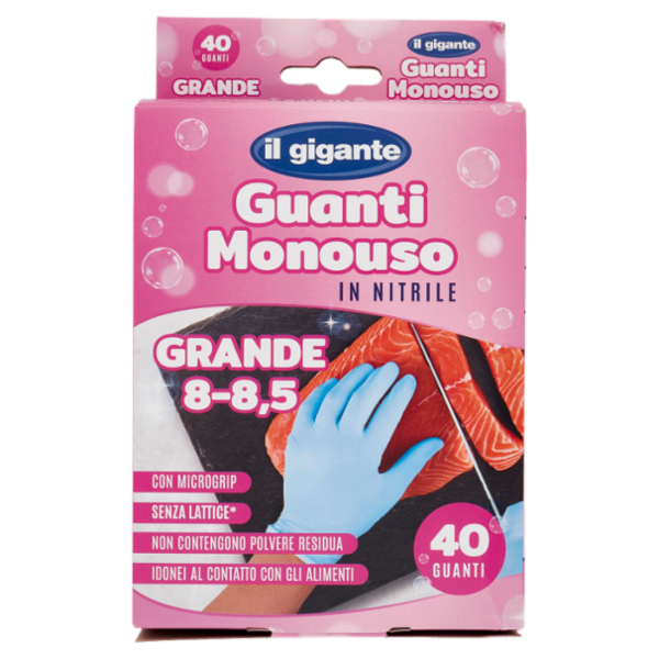 IL GIGANTE Guanti Monouso in Nitrile Grande 8 - 8,5 40 Guanti