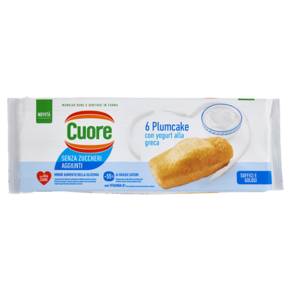 Cuore 6 Plumcake con yogurt alla greca Senza Zuccheri Aggiunti 6 x 32 g