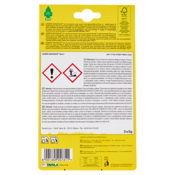Arbre Magique Profumo per auto Sport 3 x 5 g