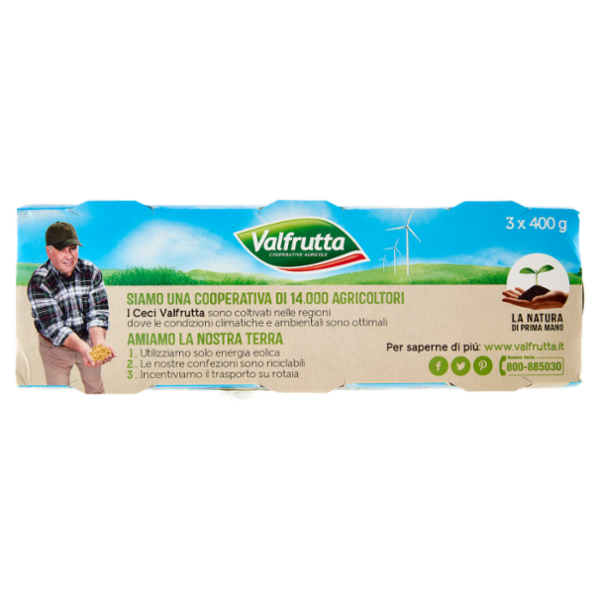 Valfrutta Ceci Italiani 3 x 400 g