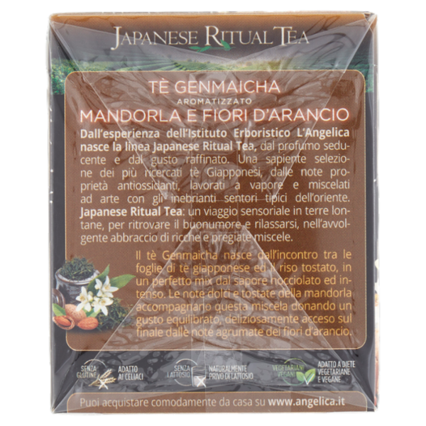 L'Angelica Japanese Ritual Tea Tè Genmaicha Aromatizzato Mandorla e Fiori d'Arancio 15 Filtri 22,5 g