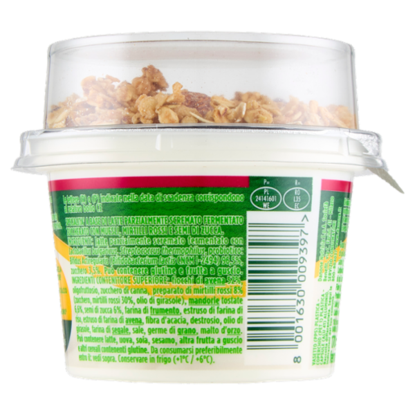 ACTIVIA Fibre Mix&Go con Probiotico Bifidus, Yogurt Bianco con Muesli,Semi Zucca,Mirtilli Rossi,170g