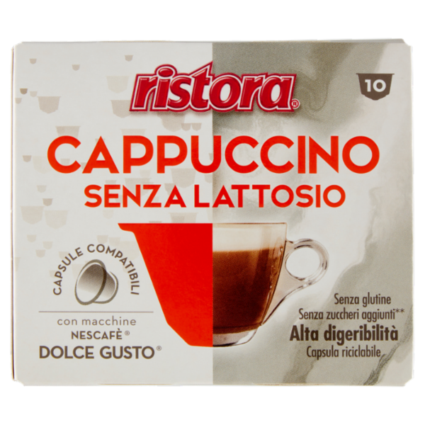 ristora Cappuccino Senza Lattosio Capsule Compatibili con macchine Nescafè Dolce Gusto 10 x 11 g