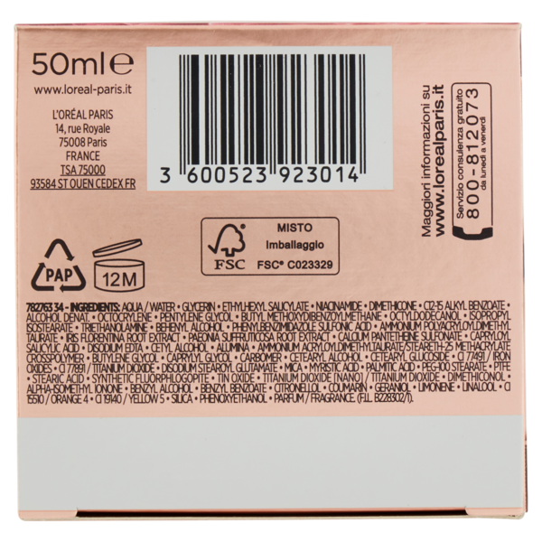 L'Oréal Paris Crema Viso Giorno Anti-età Age Perfect Golden Age, con SPF 20, 50 ml