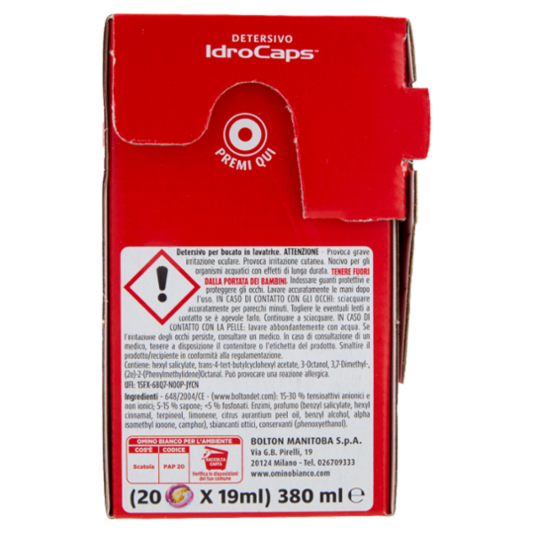 Omino Bianco Detersivo IdroCaps Salvafibre Cardboard 20 caps 380 ml