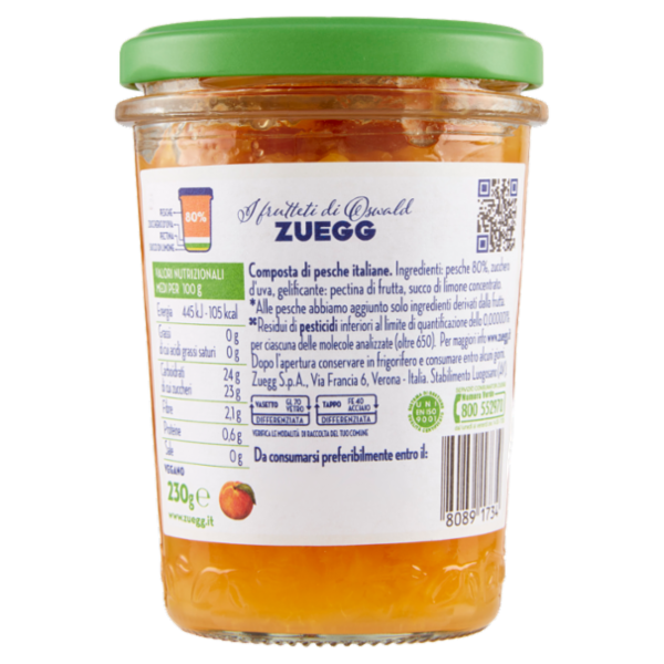 Zuegg I frutteti di Oswald Zuegg Zero Residui 100% da Frutta* Pesche Italiane 230 g