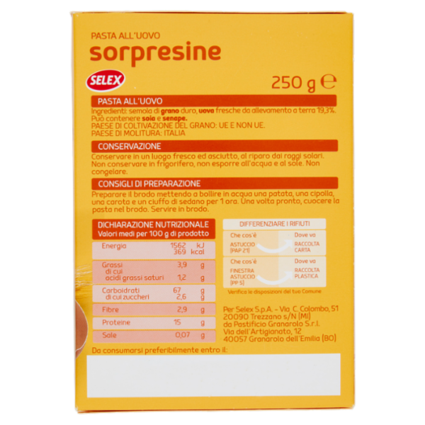 Selex Pasta all'Uovo Sorpresine 250 g