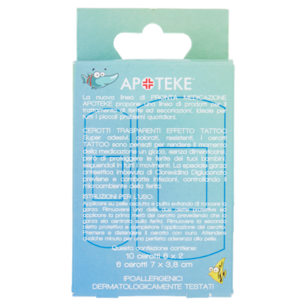 Apoteke Pronta Medicazione Cerotti Bambini Tattoo Misura S/M 16 pz