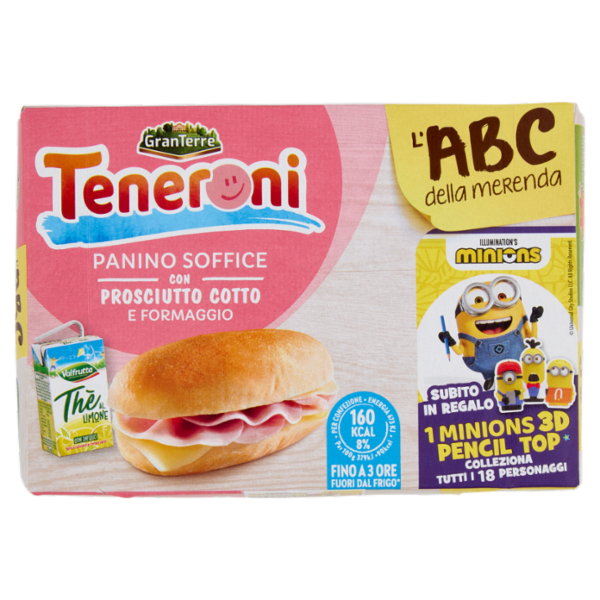 Teneroni Panino Soffice con Prosciutto Cotto e Formaggio 180 g