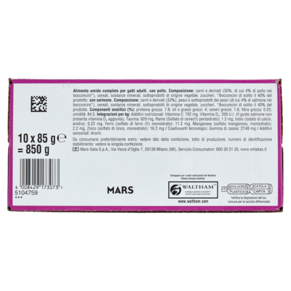 Whiskas Selezione Assortita cibo umido gatto 10x85g