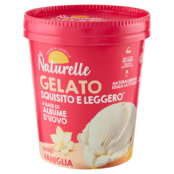 le Naturelle Gelato Squisito e Leggero* a Base di Albume d'Uovo gusto Vaniglia 250 g