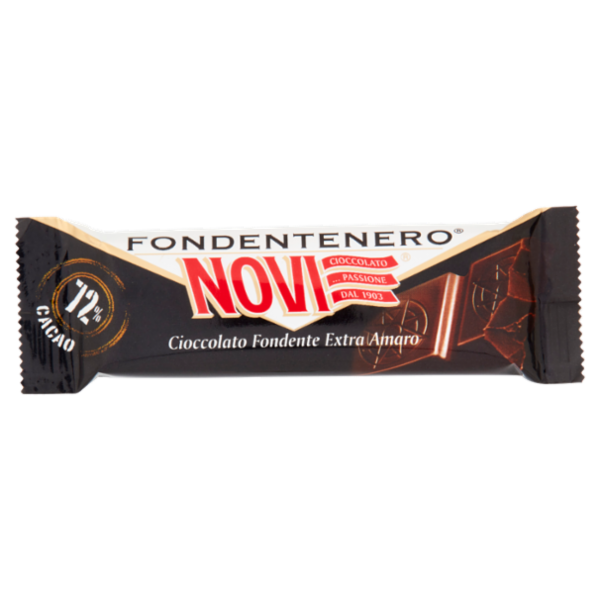 Novi Fondentenero 72% Cacao Cioccolato Fondente Extra Amaro 25 g