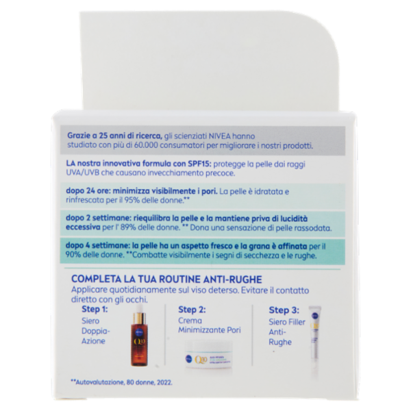 Nivea Q10 Anti-Rughe Minimizzante Pori Crema Giorno Extra Leggera SPF 15 Pelle Mista 50 ml