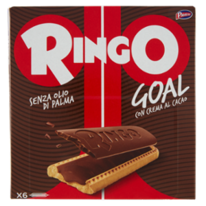 Ringo Goal Cacao Biscotti Farciti Con Crema Al Cacao Snack Merenda 6 Porz 168 g