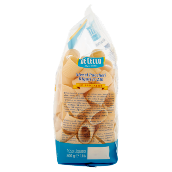 De Cecco Le Specialità Mezzi Paccheri Rigati n°230 500 g