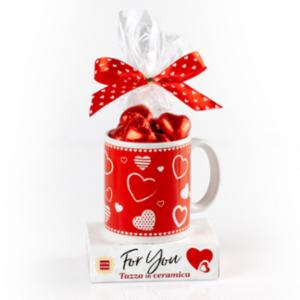 Dolcerie Veneziane Tazza For You Con Cuoricini Di Cioccolato Al Latte / Fondente 100 G
