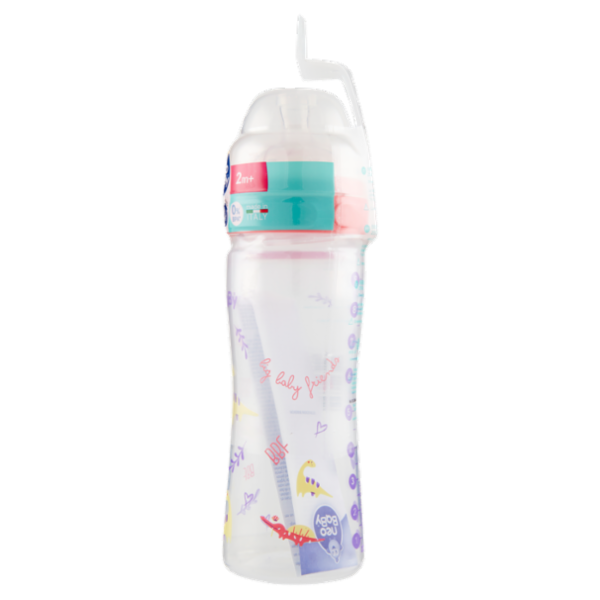 neo Baby Biberon Plastica Collo Largo 250 ml 2m+ Dino Rosa