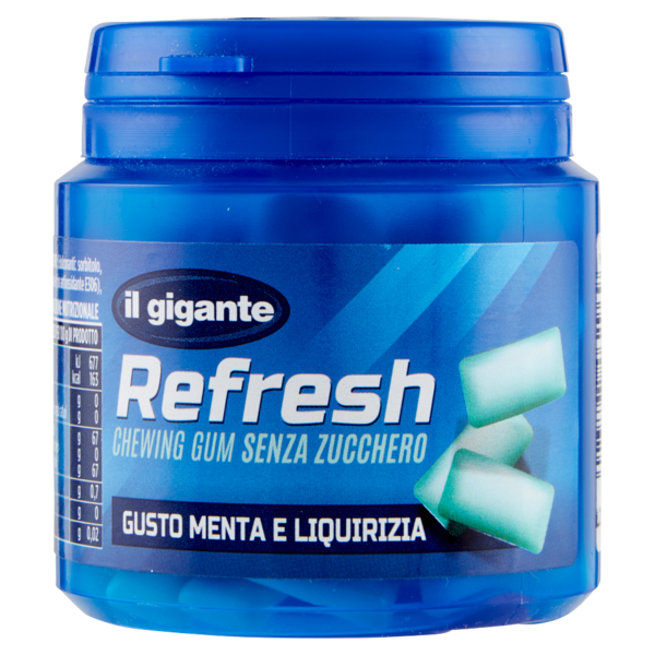IL GIGANTE Refresh Chewing Gum Senza Zucchero Gusto Menta e Liquirizia 105 g
