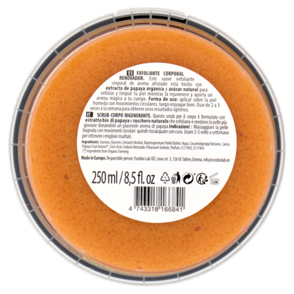 organic shop Scrub Corpo Rigenerante Papaya & Azùcar 250 ml