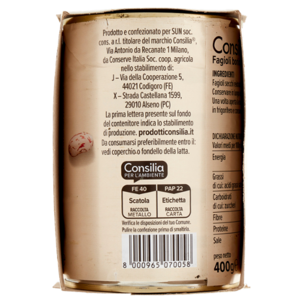 Consilia Fagioli Borlotti Lessati 3 x 400 g