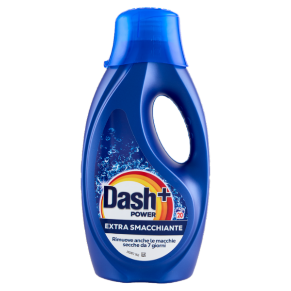 Dash Power Detersivo Liquido Lavatrice, Azione Extra-Smacchiante, 20 Lavaggi 900 ml