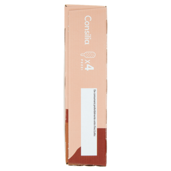 Consilia 4 Maxistecchi di Gelato Vaniglia Ricoperti Cioccolato al Latte e Mandorle 350 g