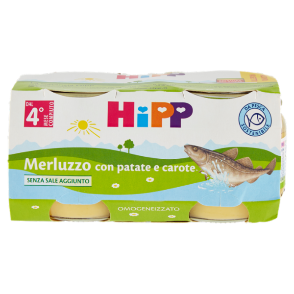 HiPP Merluzzo con patate e carote Omogeneizzato 2 x 80 g