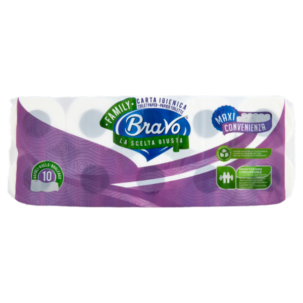 Bravo Family Carta Igienica 10 pz