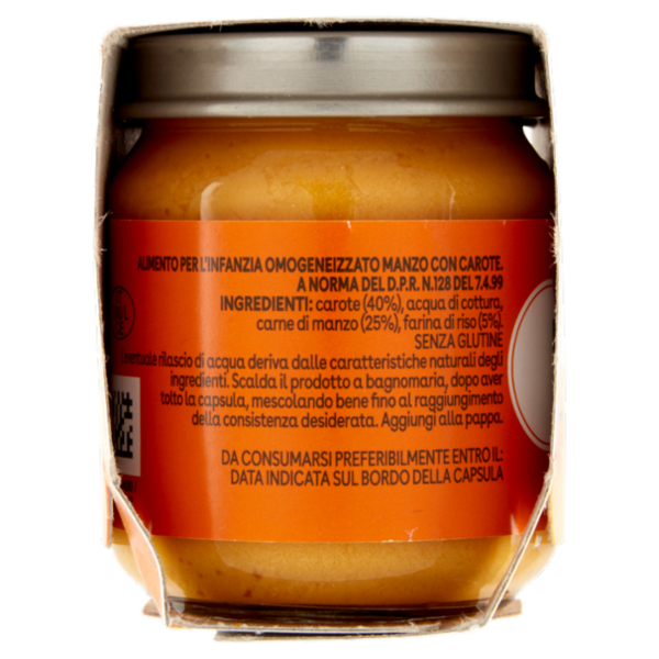 Plasmon Scoperte di Gusto Omogeneizzato Manzo e Carote 2 x 120 g