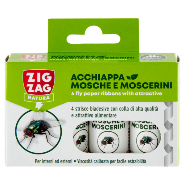 Zig Zag Natura Acchiappa Mosche e Moscerini strisce biadesive 4 pz
