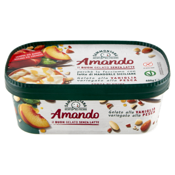Sammontana Amando Gelato alla Vaniglia variegato alla Pesca 400 g