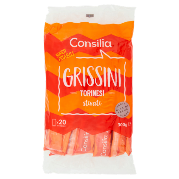 Consilia Grissini Torinesi Stirati in Confezioni Salvafreschezza 20x15 g