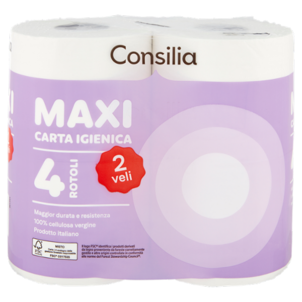 Consilia Carta Igienica 2 Veli 4 maxi rotoli