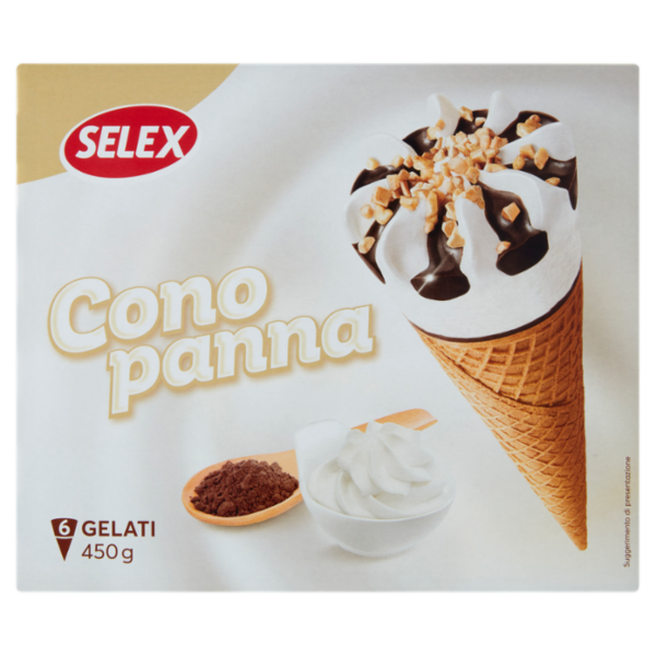 Selex 6 Coni di Gelato Panna 450 g