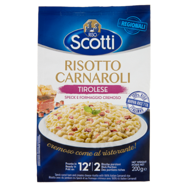 Riso Scotti i Regionali Risotto Carnaroli Tirolese Speck e Formaggio Cremoso 200 g